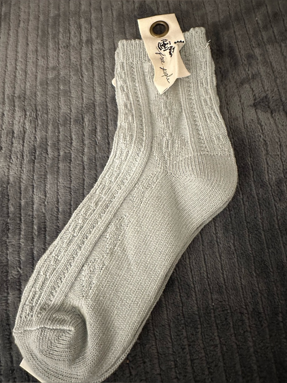 Free People Cable Knit Socks in Grey
